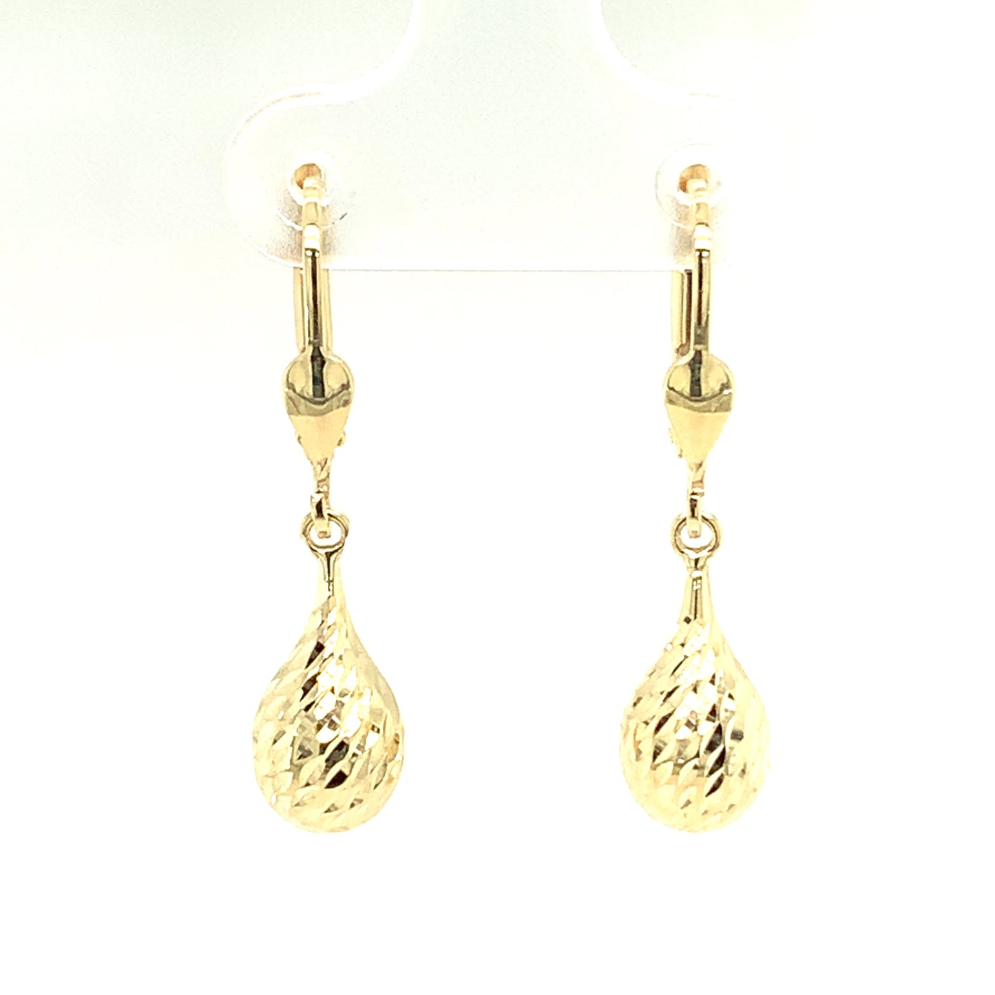 9ct Diamond Cut Drop Earrings