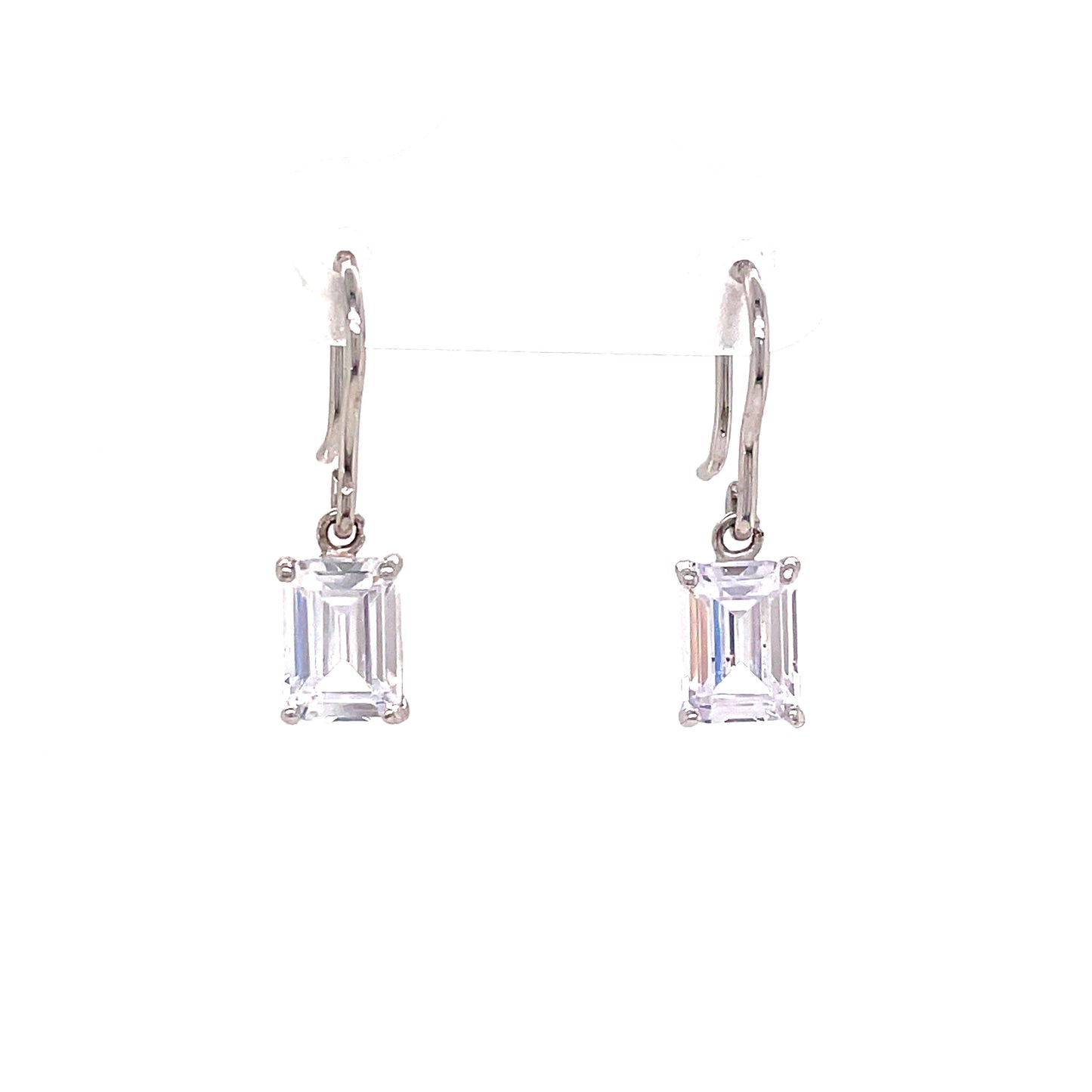 9ct White Gold Cubic Zirconia Drop Earring