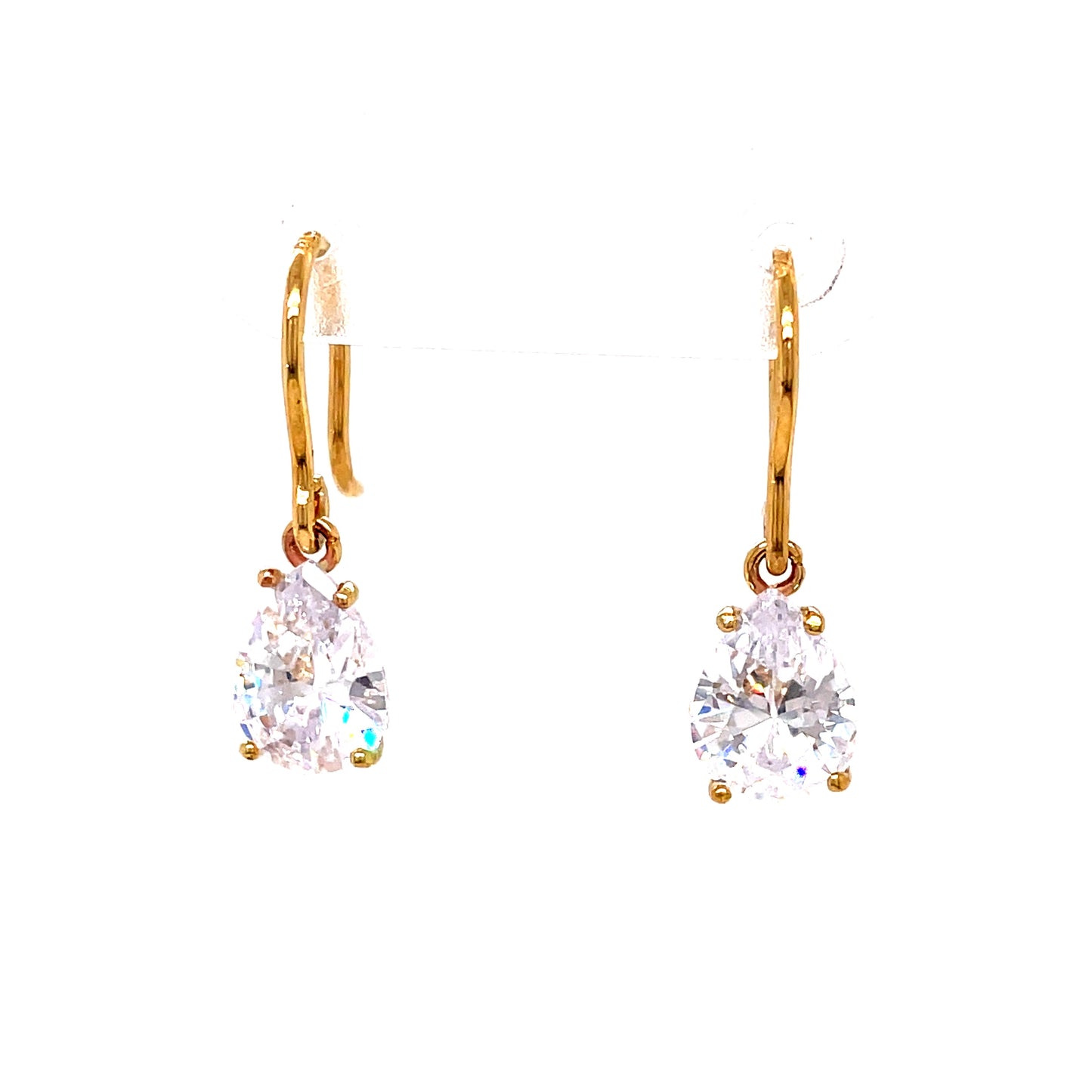 9ct Pear Cubic Zirconia Drop Earring