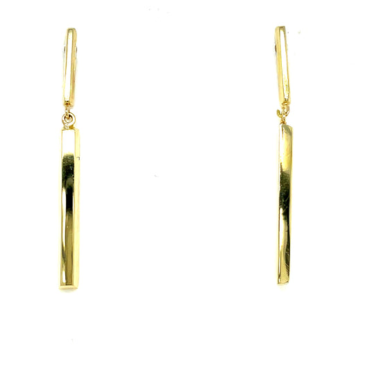 9ct Gold Long Bar Drop Earring