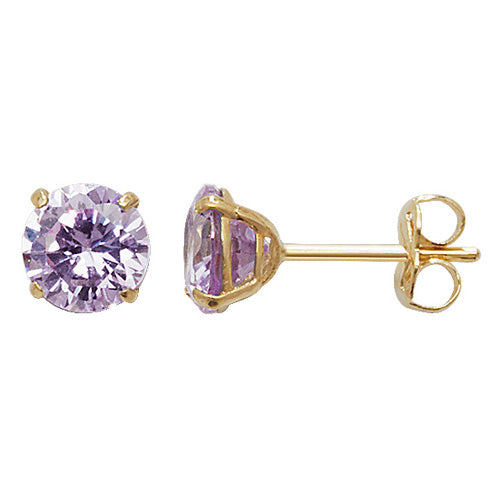 9ct Purple Cubic Zirconia June Birthstone Earring