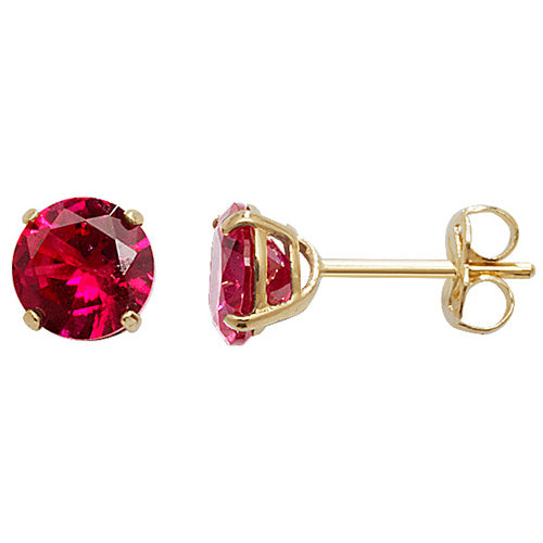 9ct July Birthstone Ruby Cubic Zirconia Earring