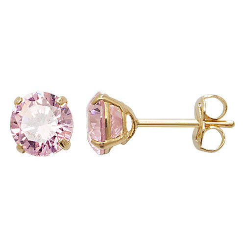9ct Cubic Zirconia Pink October Birthstone Earring