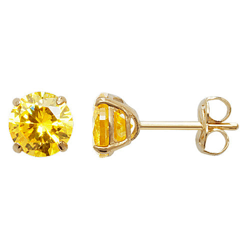 9ct Gold Cubic Zirconia Yellow November Birthstone Earring