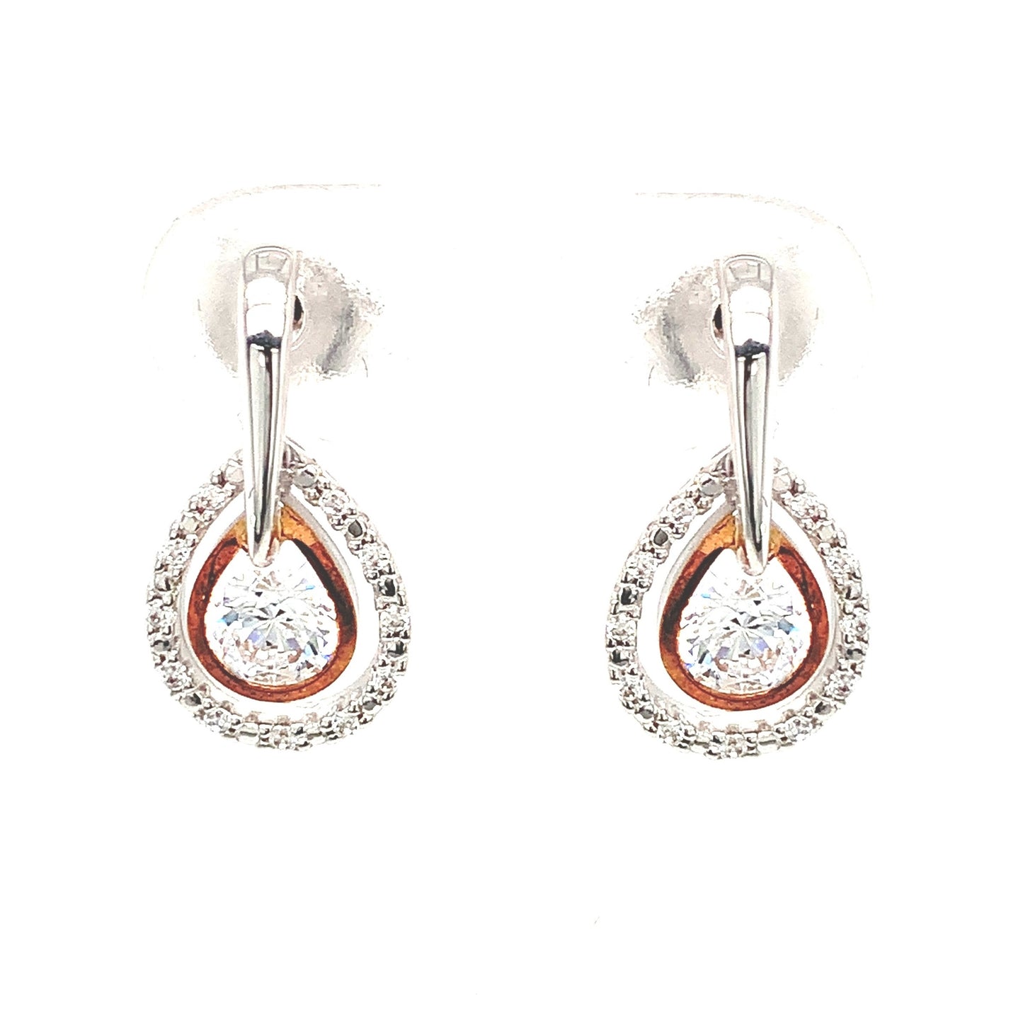 9ct Rose Gold Cubic Zirconia Earrings