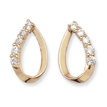 9ct Cubic Zirconia / Pear Earrings