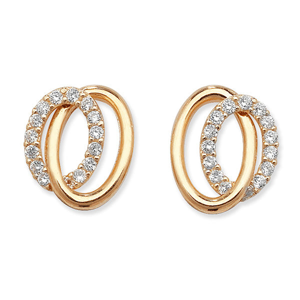 9ct Double Circle Earring