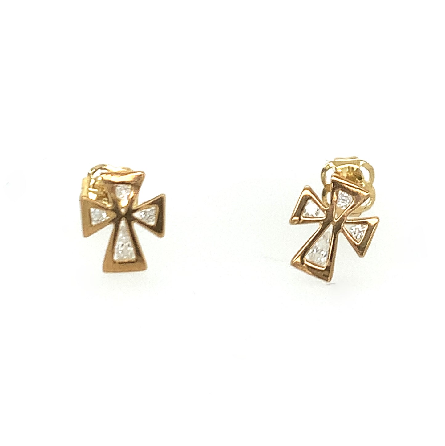 9ct Petite Cubic Zirconia Cross Earring