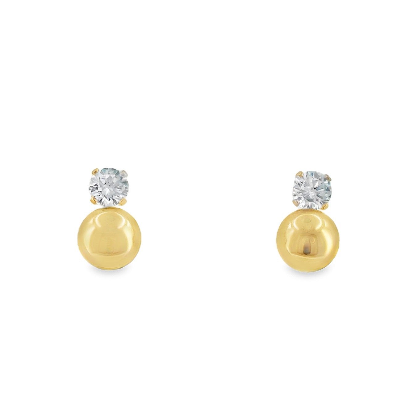 9ct Cubic Zirconia Ball Stud Earrings