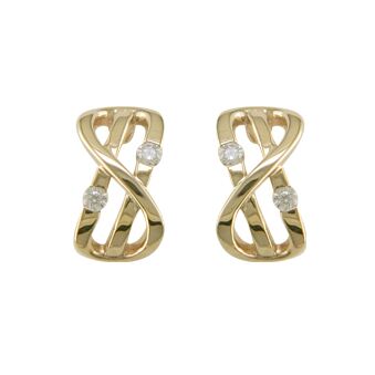 9ct Cubic Zirconia Figure Of Eight Earrings