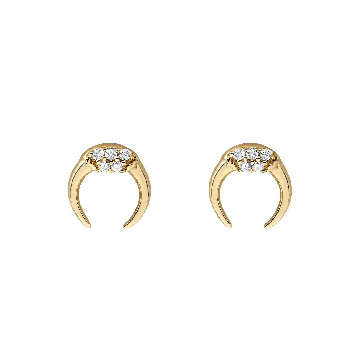 9ct Cubic Zirconia Crescent Earrings