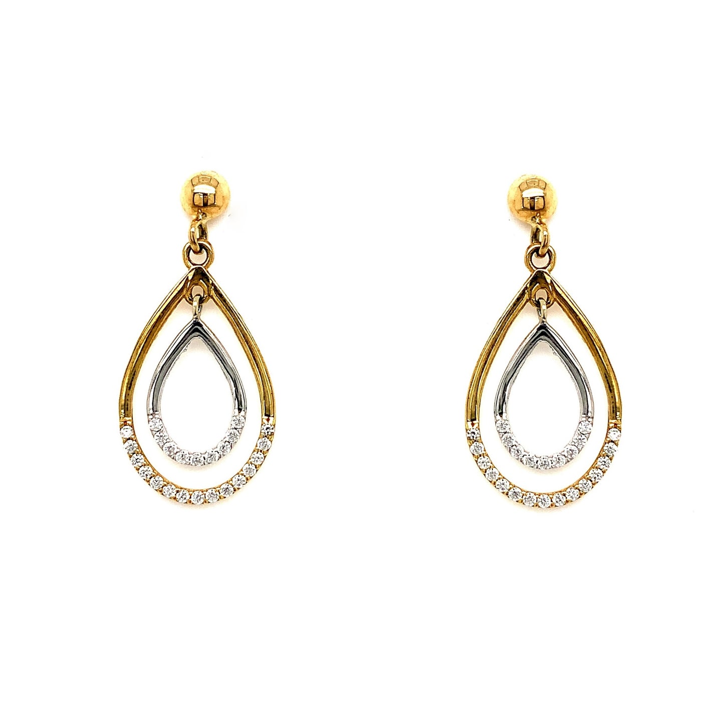 9ct Cubic Zirconia Hoop Earrings