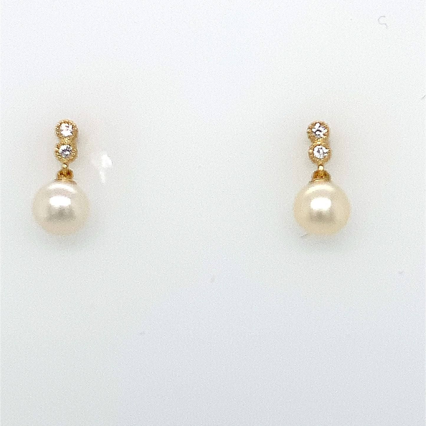 9ct Cubic Zirconia And Pearl Earrings