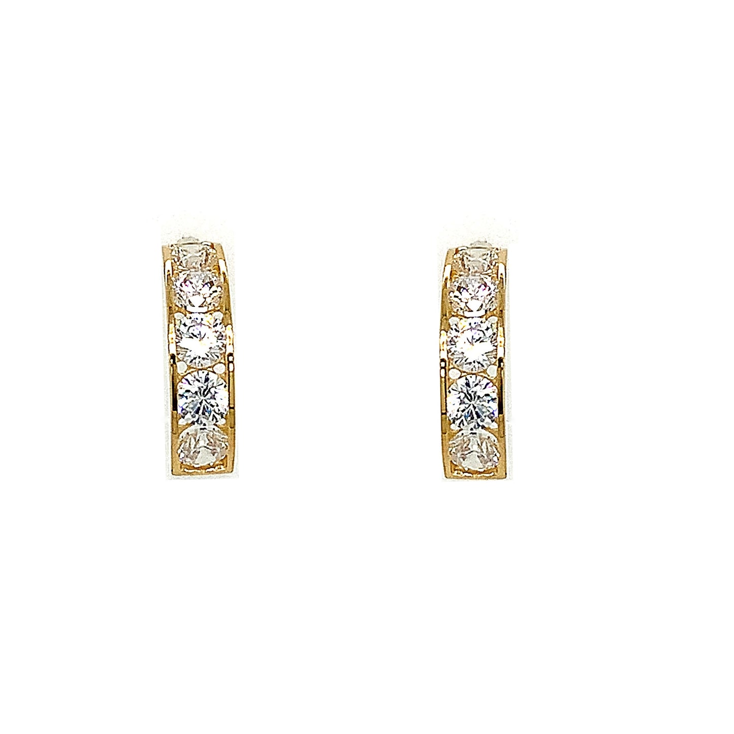 9ct Cubic Zirconia Half Hoop Earrings