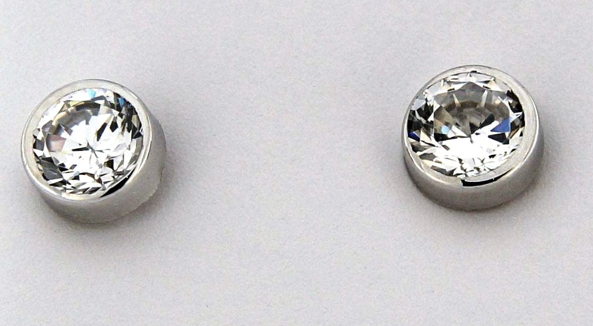 9ct Cubic Zirconia White Gold Earrings