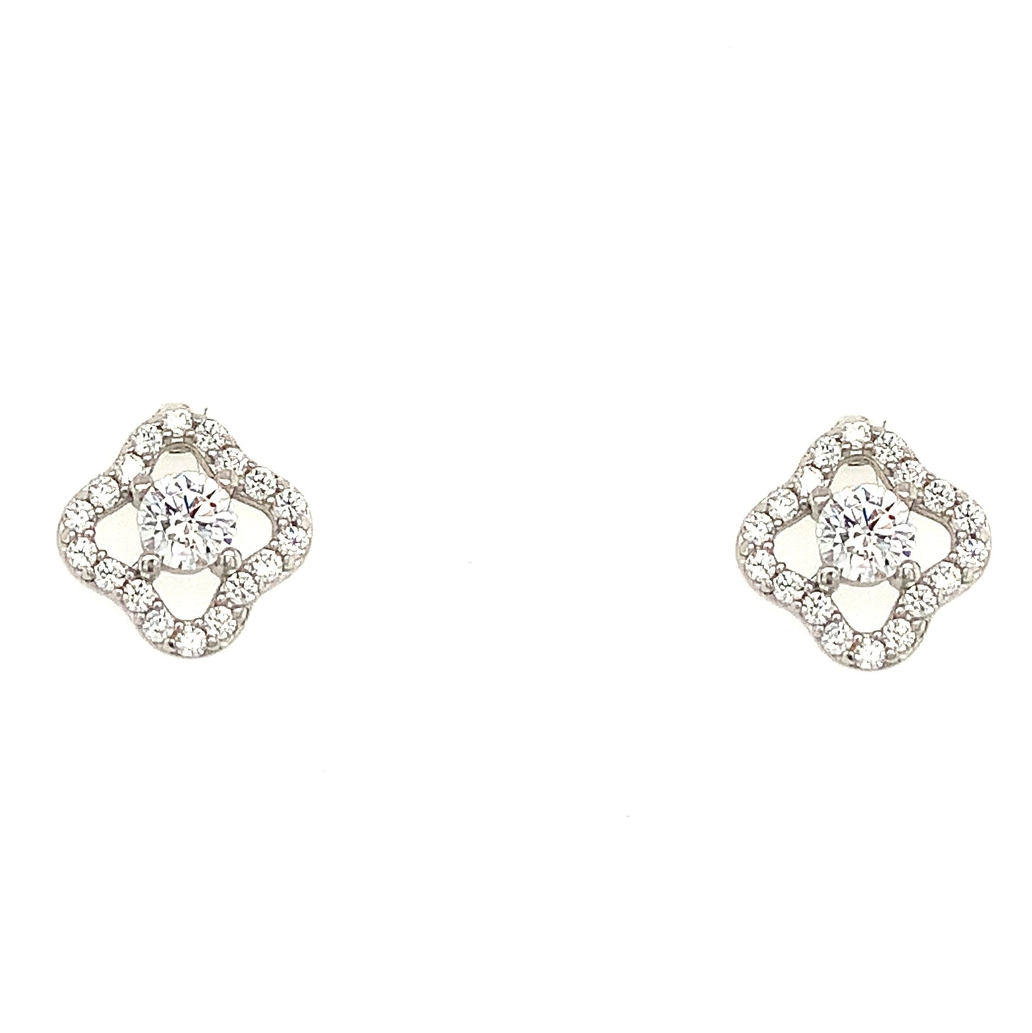 9ct Cubic Zirconia Open Stud Earrings