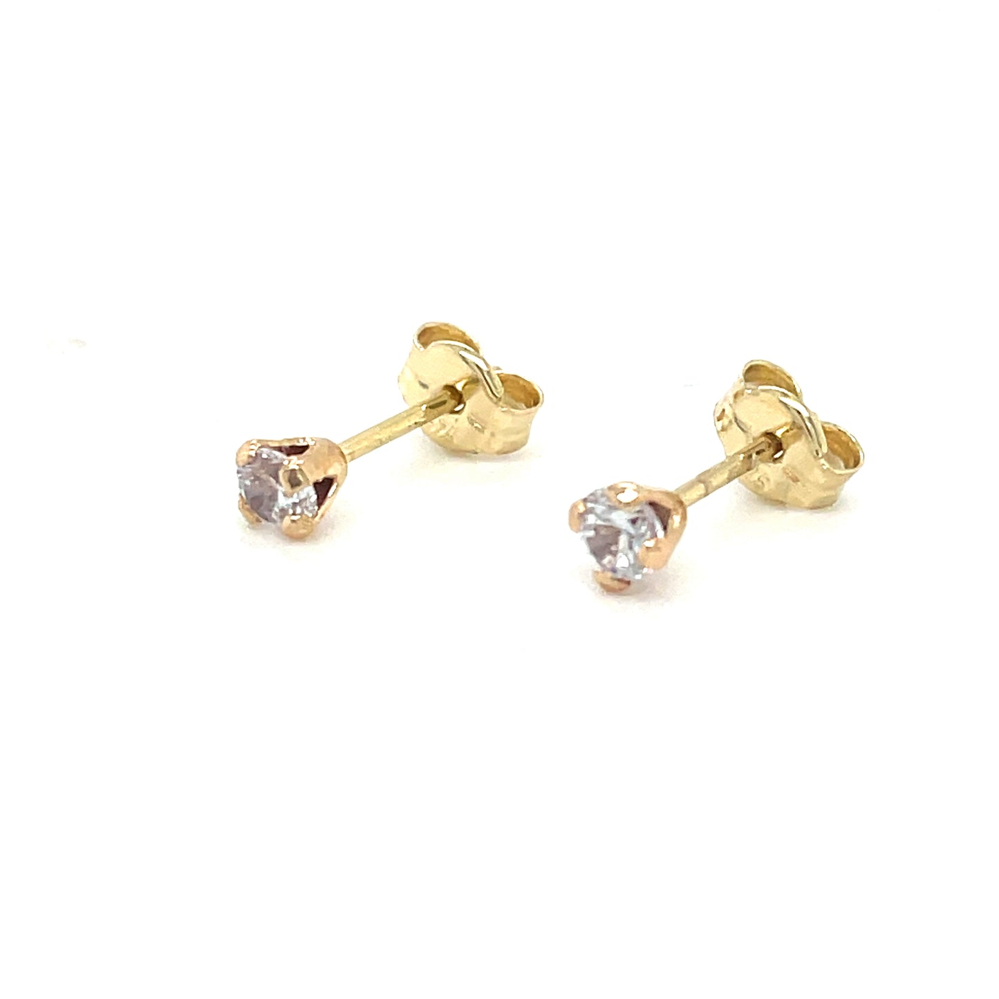 9ct Cubic Zirconia 3mm Petite Solitaire Earring