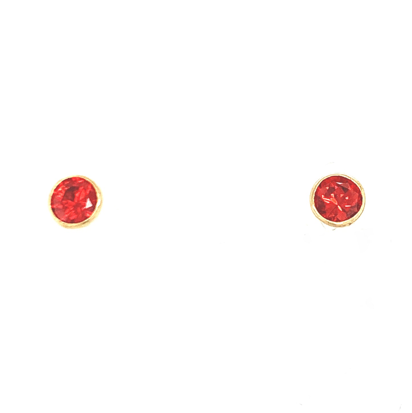 9ct Rubover 5mm Garnet Earrings