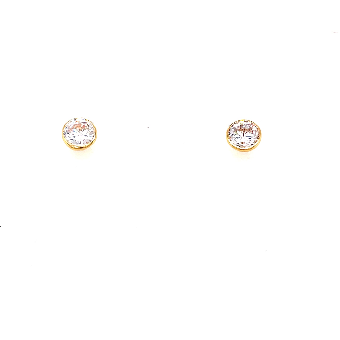 9ct Rubover 5mm Cubic Zirconia Earrings