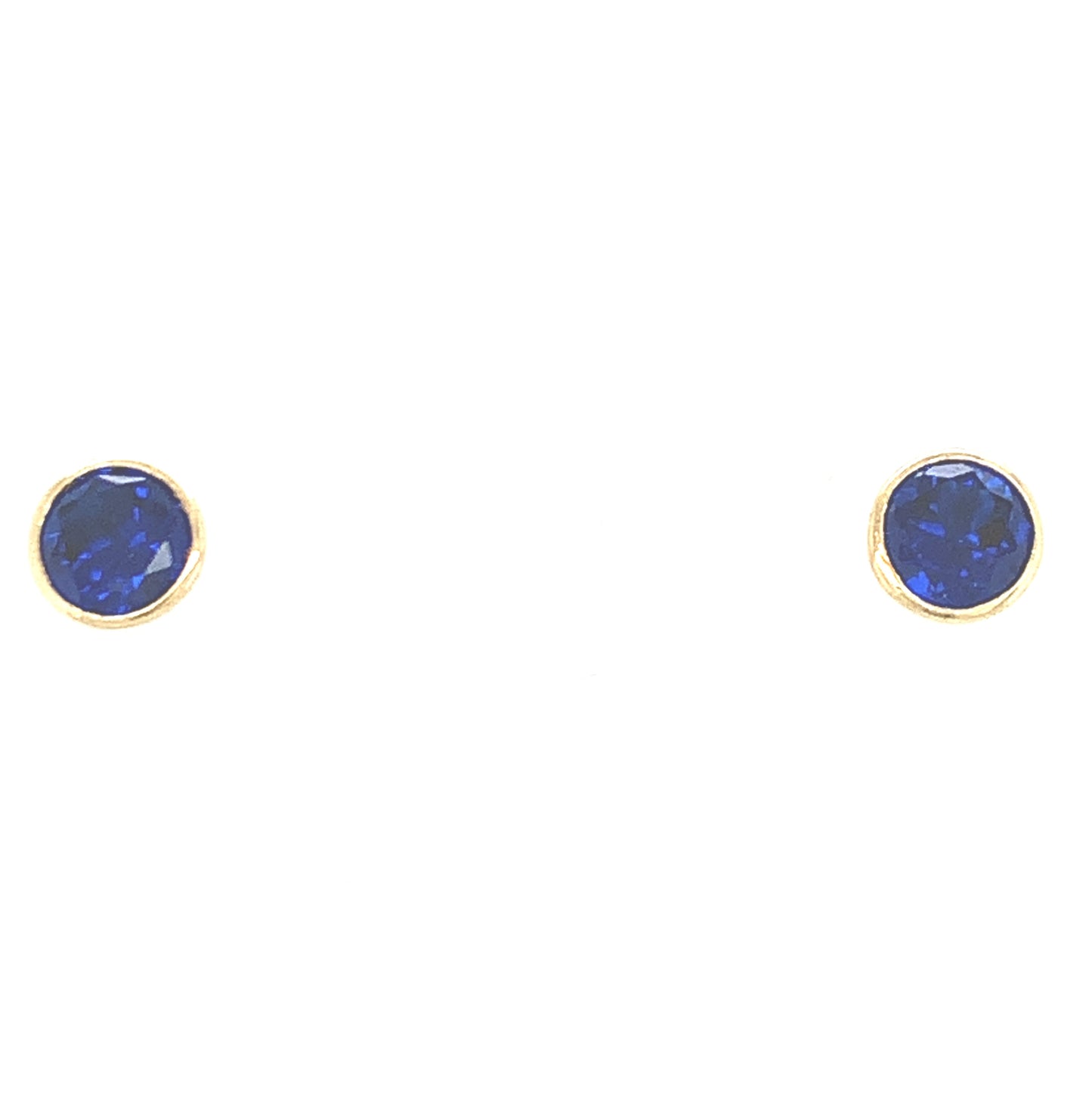 9ct Rubover 5mm Sapphire Earrings