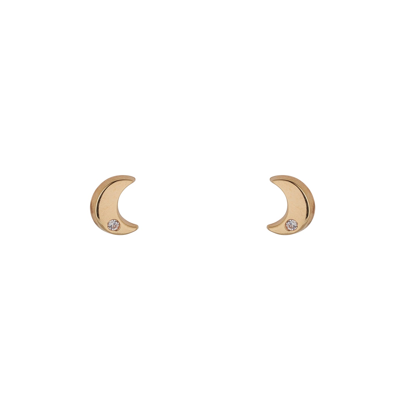 9ct Cubic Zirconia Moon Earrings