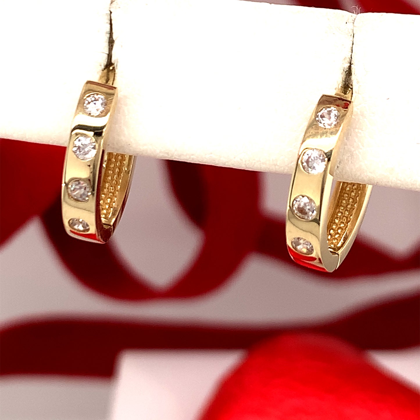 9ct Cubic Zirconia Hoop Earrings