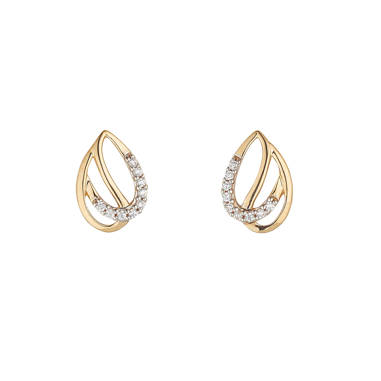 9ct Cubic Zirconia Double Tear Earrings