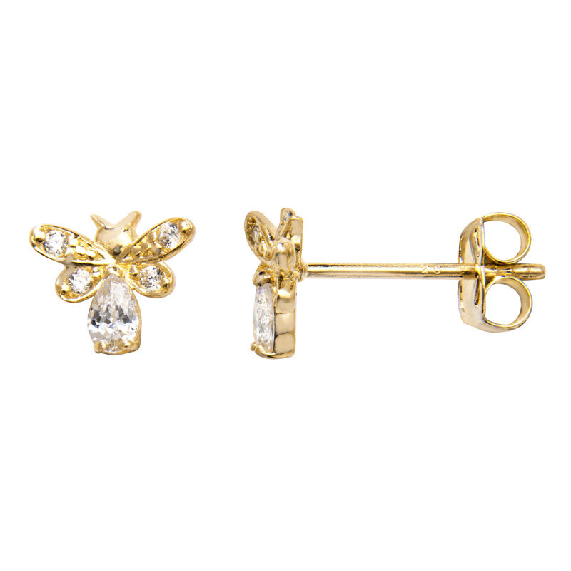9ct Gold Cubic Zirconia Butterfly Earrings