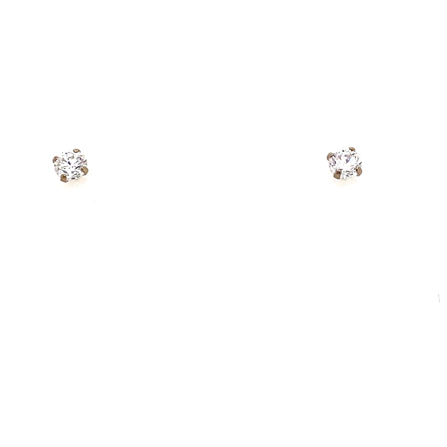 9ct White Gold Cubic Zirconia 3mm Stud Earring