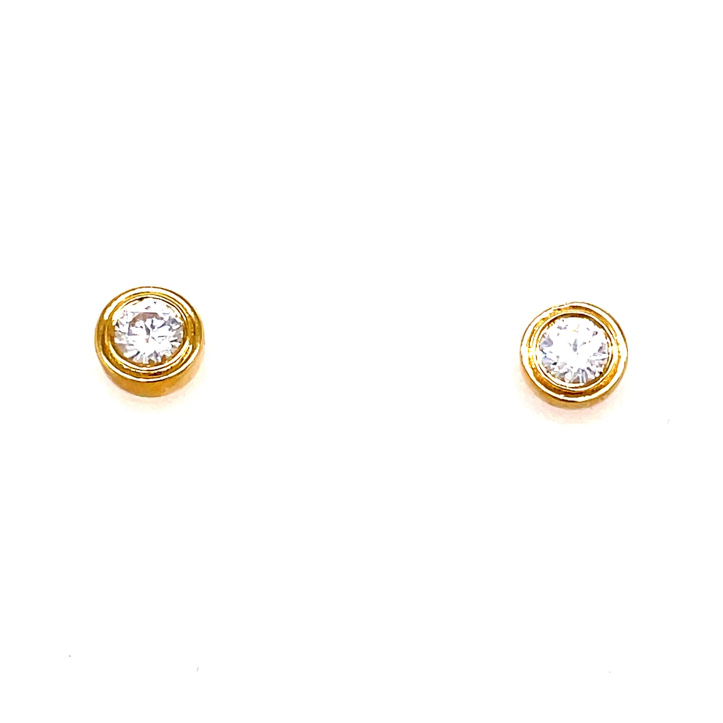 9ct Rubover Cubic Zirconia Earring