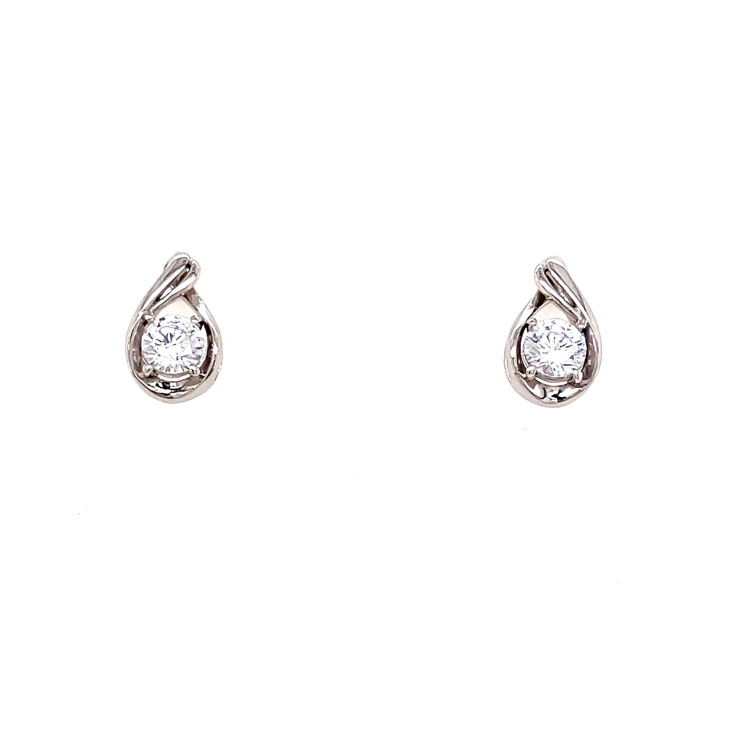 9ct White Gold Cubic Zirconia Loop Earring