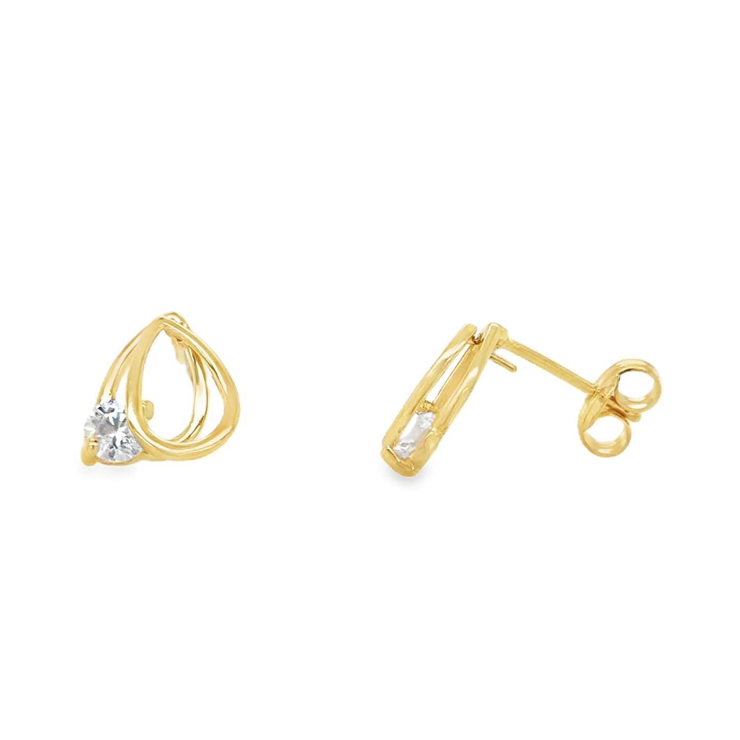 9ct Open Pear Loop Cubic Zirconia Earring