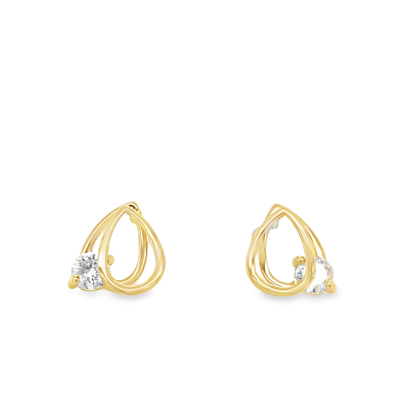 9ct Open Pear Loop Cubic Zirconia Earring