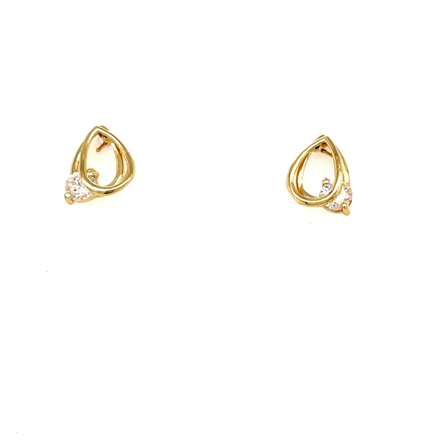 9ct Open Pear Loop Cubic Zirconia Earring