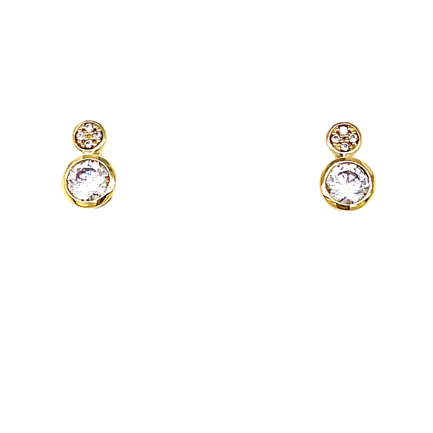 9ct Cubic Zirconia Rubover Stud Earring
