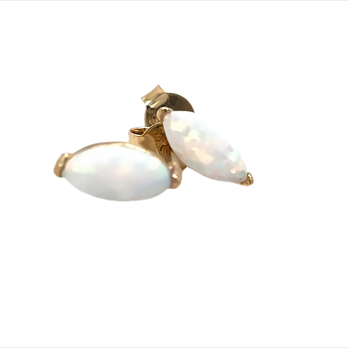 9ct Gold Opal Marquise Stud Earring