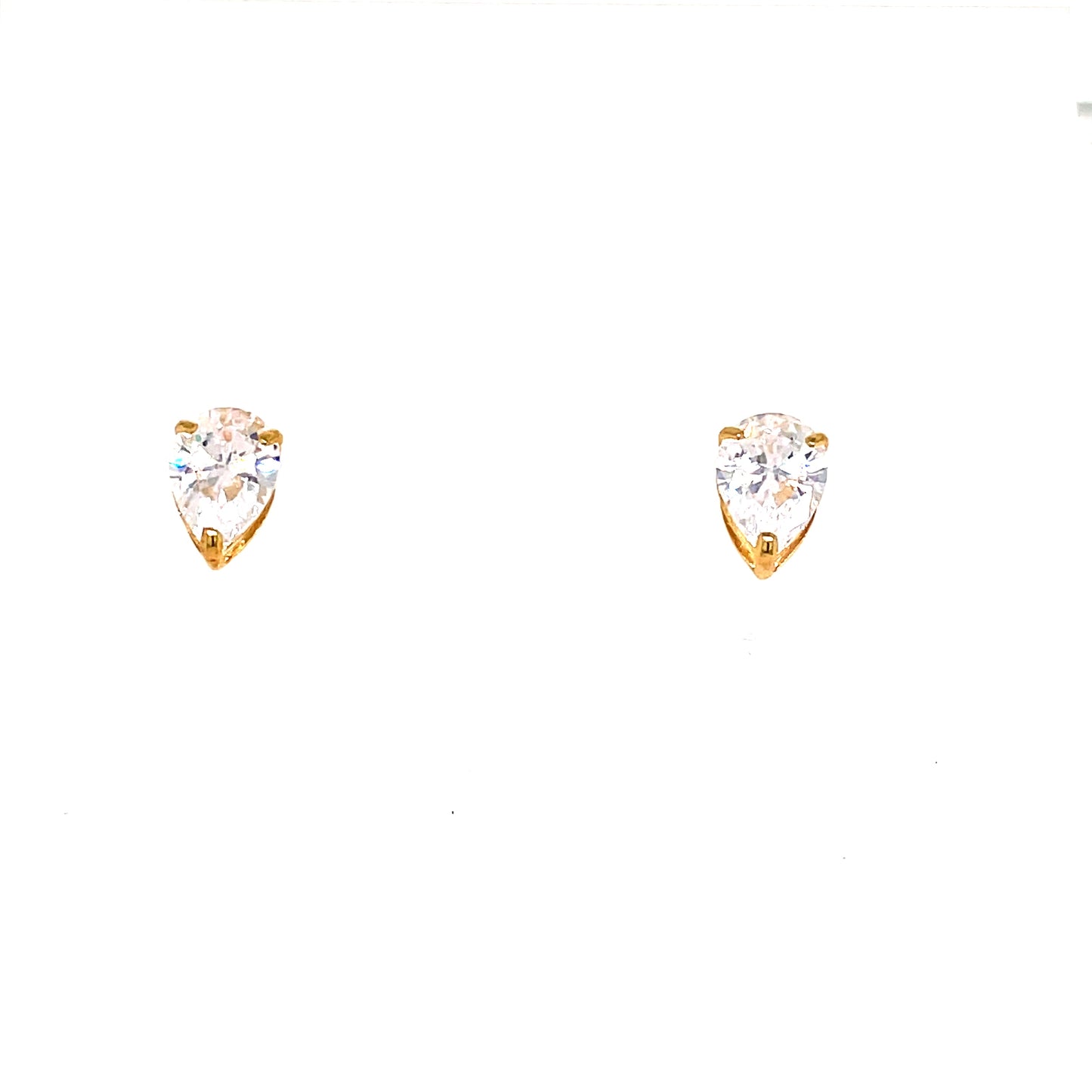 9ct Gold Cubic Zirconia Pear Stud Earring