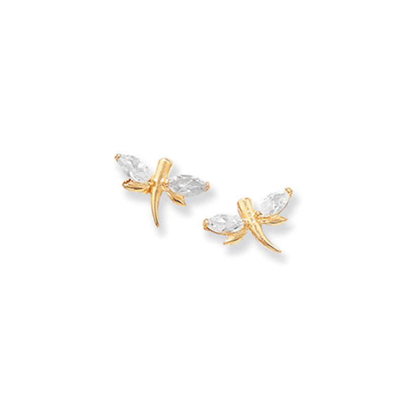 9ct Gold Cubic Zirconia Butterfly Earring