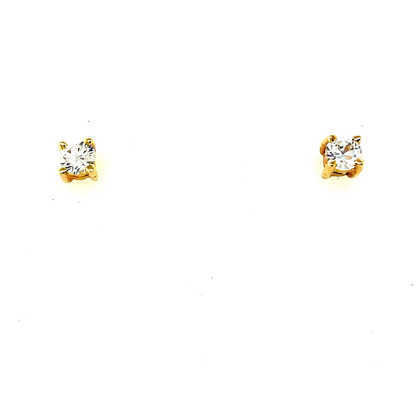 9ct 3mm Cubic Zirconia 4 Claw Stud Earring With Butterfly Back