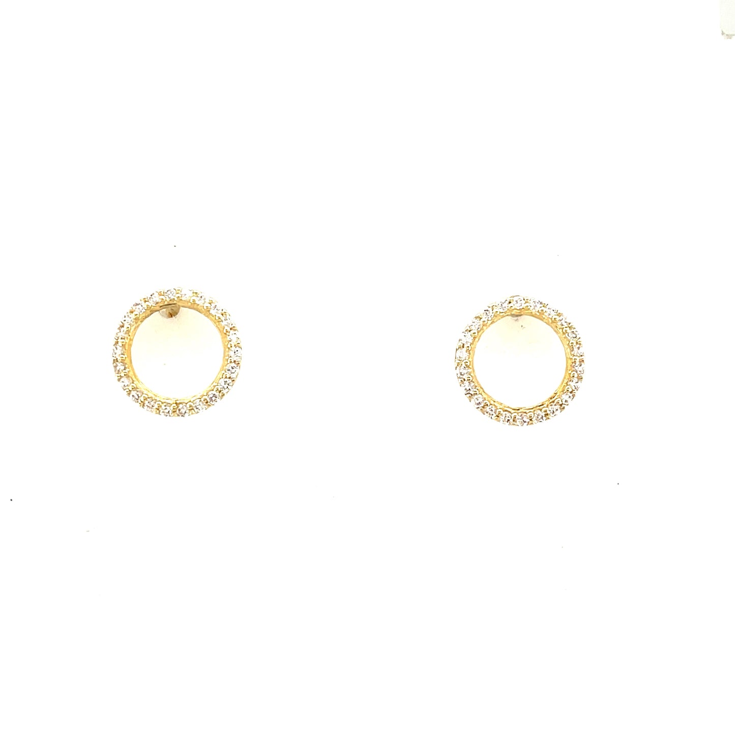 9ct Open Circle Cubic Zirconia Stud Earring