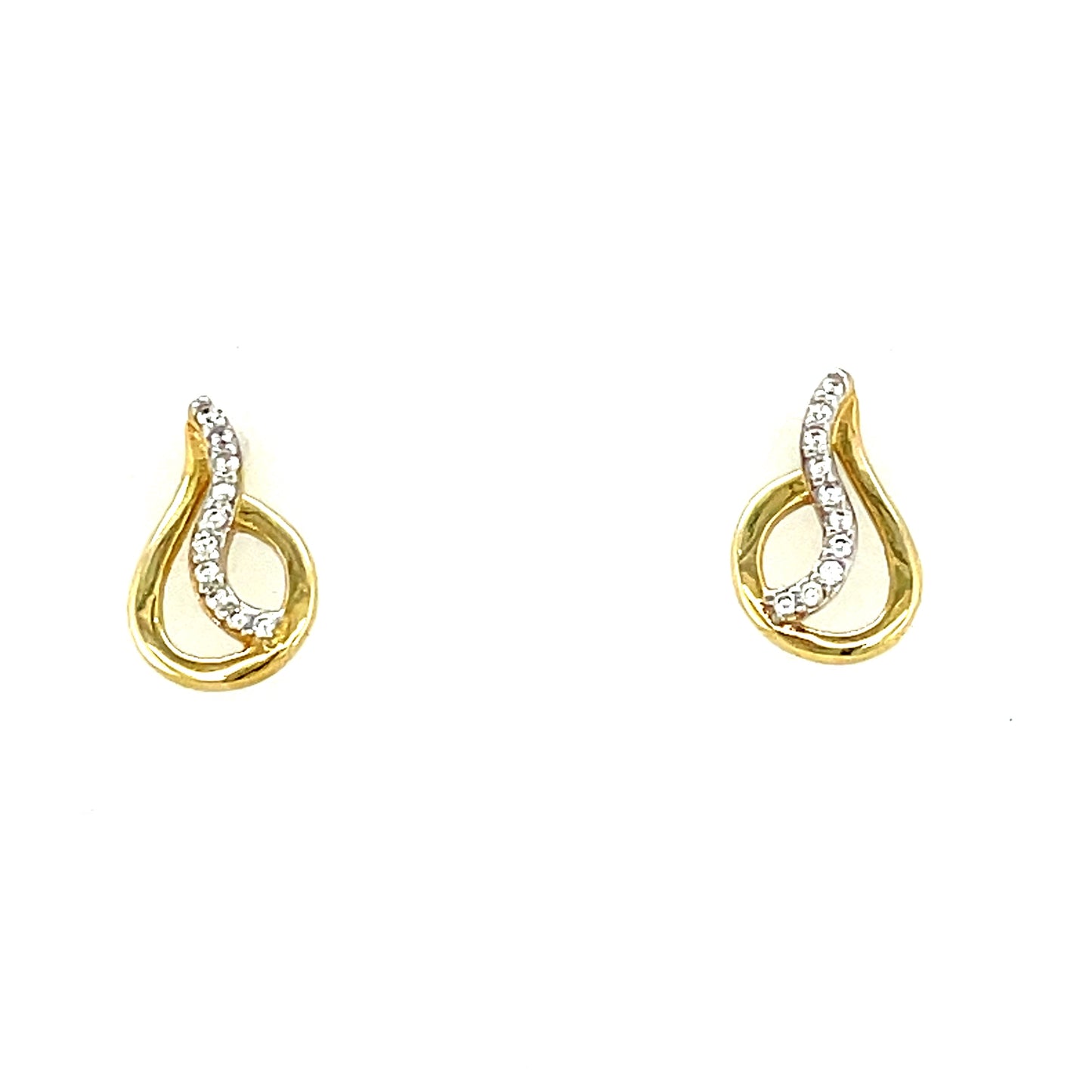 9ct Open Swirl Cubic Zirconia Stud Earring