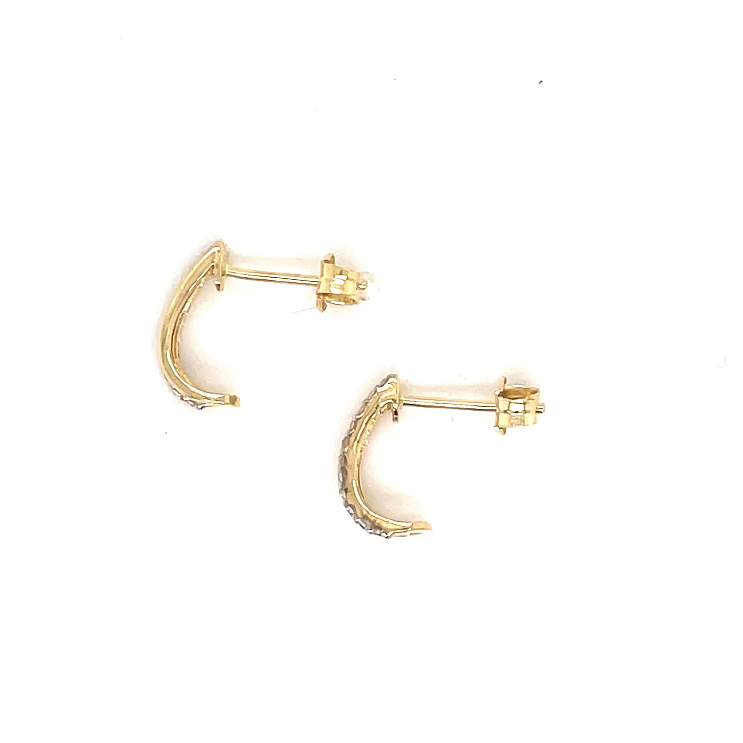 9ct Two Line Cubic Zirconia Stud Earring