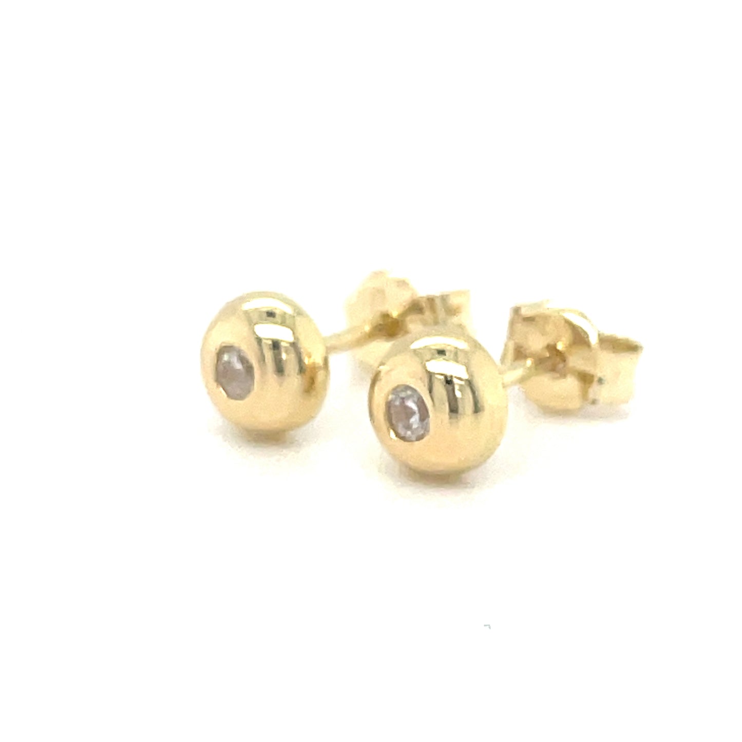 9ct Cubic Zirconia Rubover Stud Earring