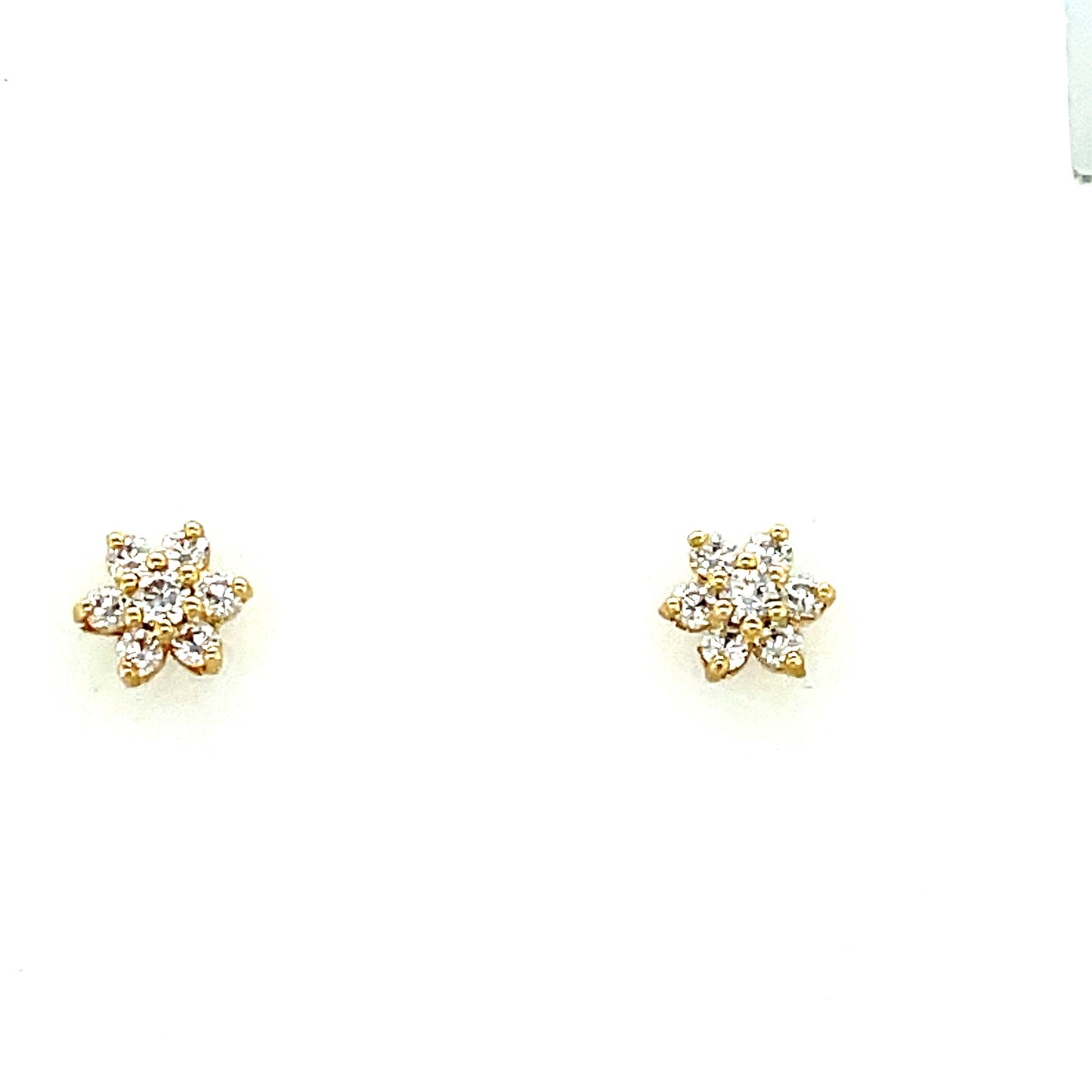 9ct Gold Cubic Zirconia Flower Stud Earring