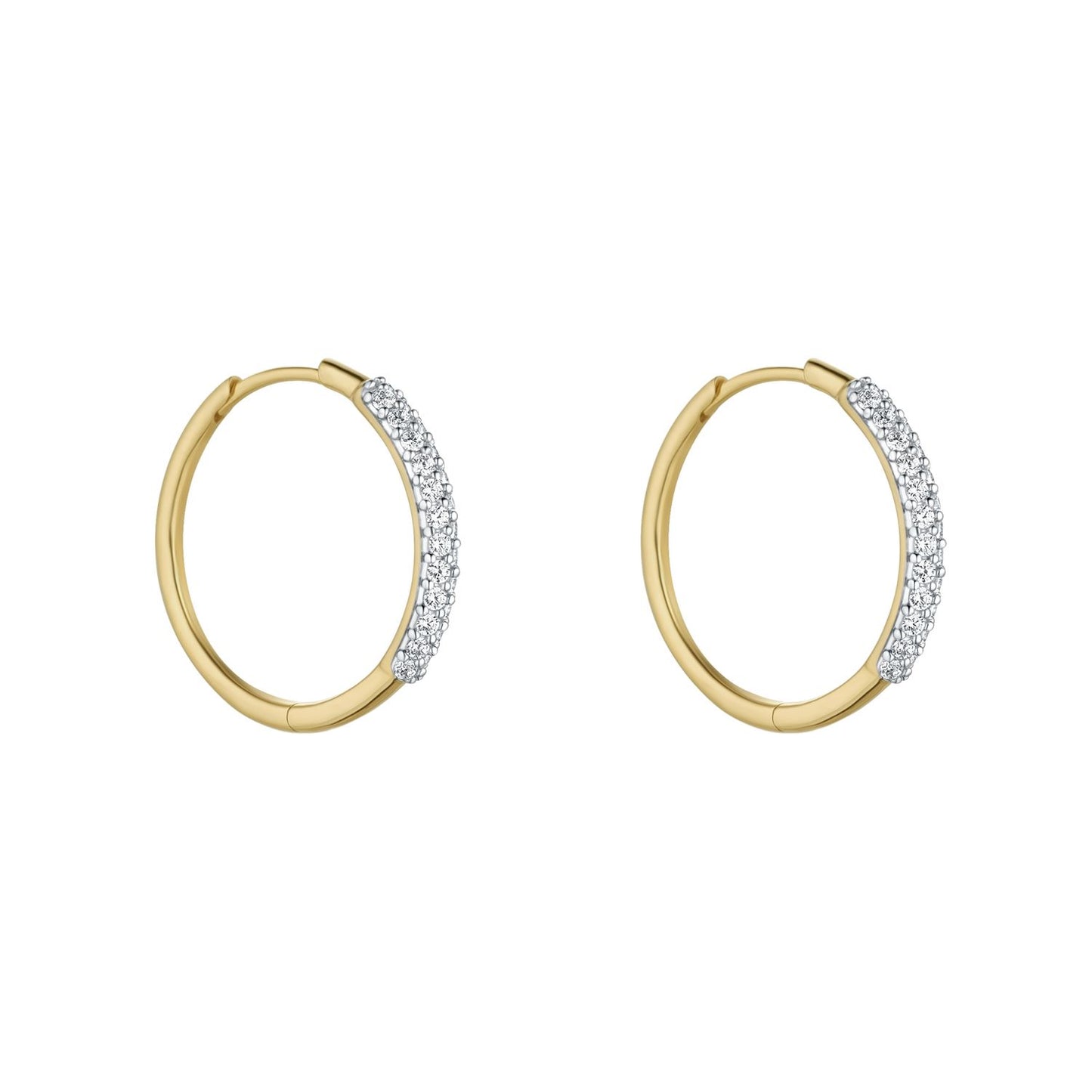 9ct Gold 20mm Cubic Zirconia Hoop Earring