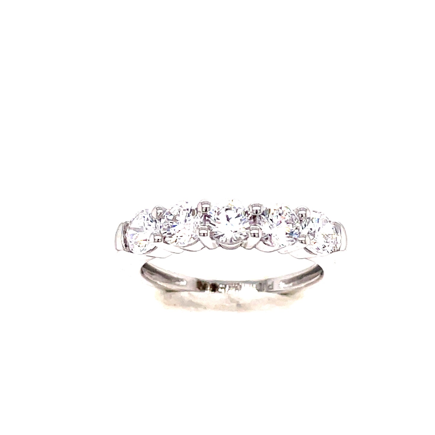 9ct Ring Wh 5st Cz Claw