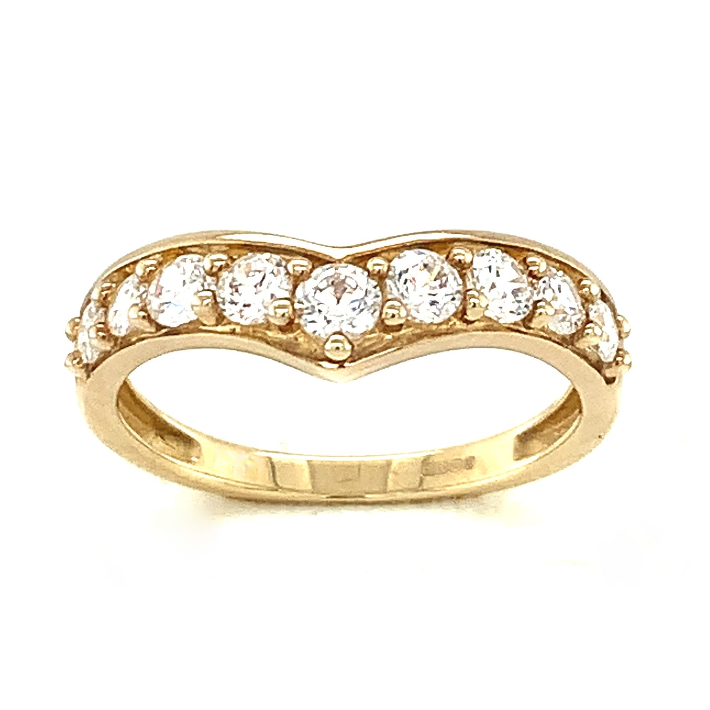 9ct Yellow Gold Wishbone Eternity Ring