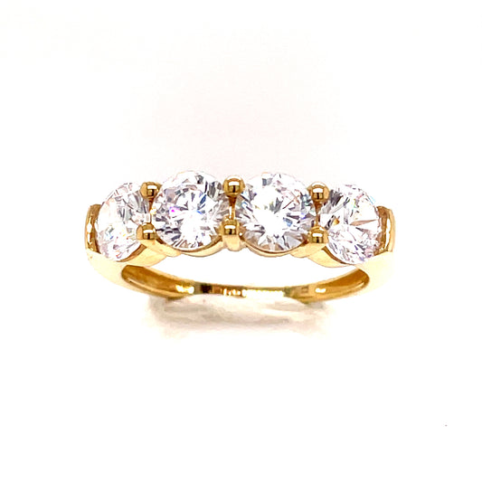 9ct Gold Four Cubic Zirconia Ring