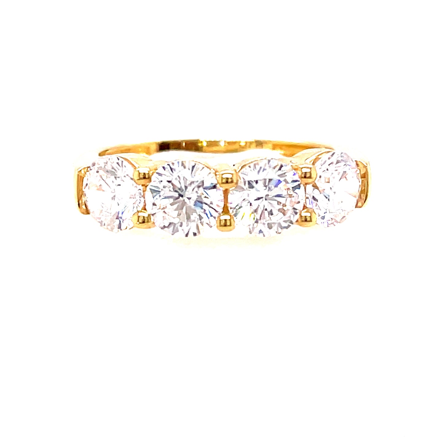 9ct Gold Four Cubic Zirconia Ring