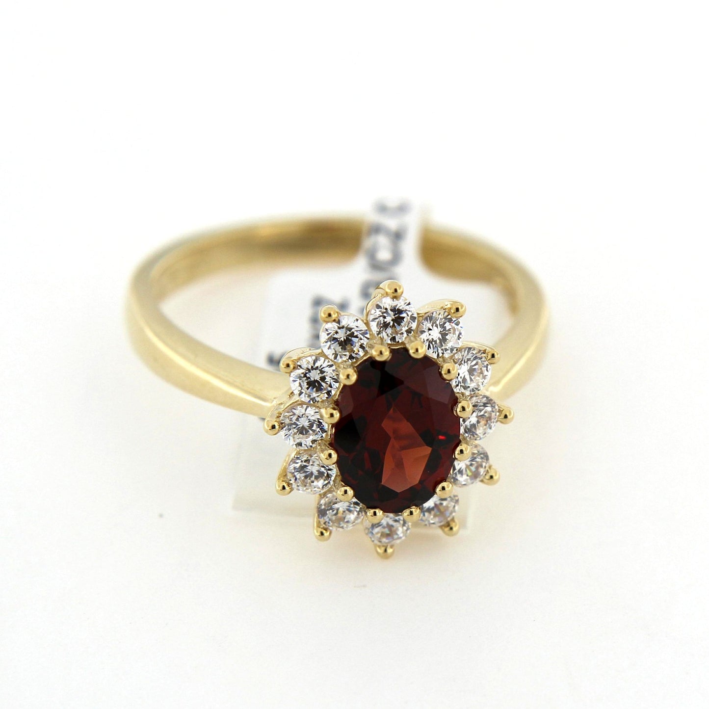 9ct Garnet And Cubic Zirconia Cluster Ring